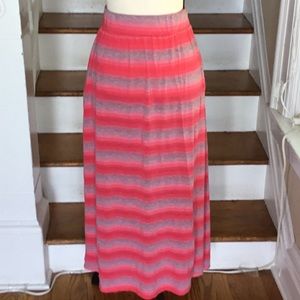 Gaiam long pink multi striped skirt. Sz Med